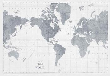 World Map Gray No Words | Obraz na stenu