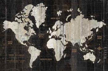 Old World Map Black | Obraz na stenu