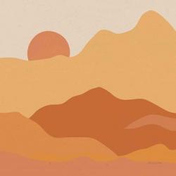 Mountainous II Orange | Obraz na stenu