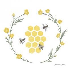 Happy to Bee Home III Yellow | Obraz na stenu