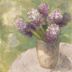 Purple Hyacinths in Vase Green | Obraz na stenu