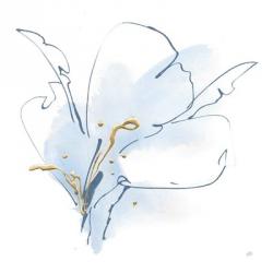 Blue and Gold Floral II | Obraz na stenu