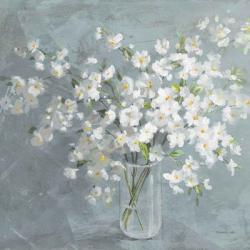 Fresh White Bouquet Gray Crop | Obraz na stenu