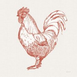 Cottage Rooster II Red | Obraz na stenu