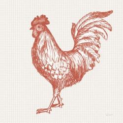 Cottage Rooster IV Red | Obraz na stenu