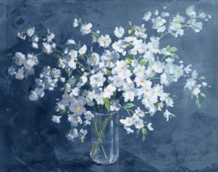 Fresh White Bouquet Dark Blue | Obraz na stenu