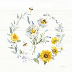 Bees and Blooms Flowers II with Wreath | Obraz na stenu