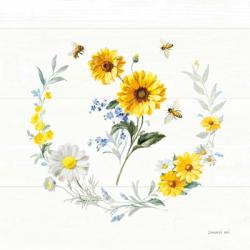 Bees and Blooms Flowers V with Wreath | Obraz na stenu