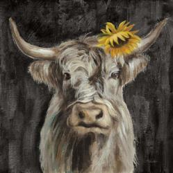 Floral Highland Cow | Obraz na stenu