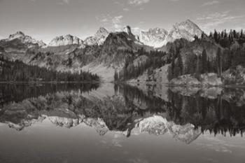 Alice Lake Sawtooth Mountains Idaho BW | Obraz na stenu