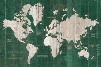 Old World Map Green | Obraz na stenu