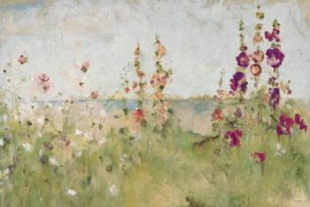 Hollyhocks by the Sea | Obraz na stenu