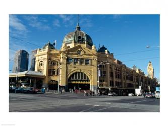 Facade of a railroad station, Flinders Street Station, Melbourne, Victoria, Australia | Obraz na stenu
