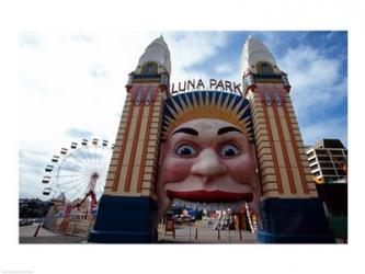 Low angle view of the entrance to an amusement park, Luna Park, Sydney, New South Wales, Australia | Obraz na stenu