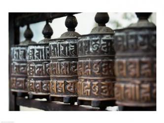 Close-up of prayer wheels, Kathmandu, Nepal | Obraz na stenu