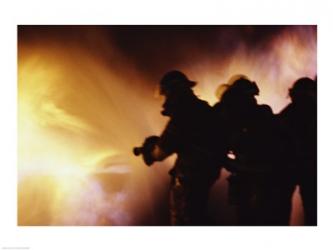 Firefighters extinguishing a fire | Obraz na stenu