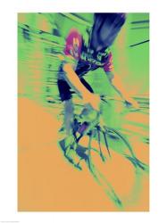 Young man riding a bicycle | Obraz na stenu