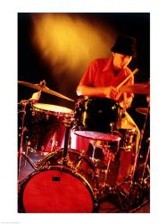 Male drummer playing drums | Obraz na stenu