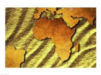 Close-up of a map of Africa | Obraz na stenu