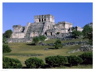 Ancient building ruins, El Castillo, Tulum Mayan | Obraz na stenu