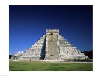 Tourists climbing on a pyramid, El Castillo, Chichen Itza Mayan, Yucatan, Mexico | Obraz na stenu