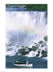 Boat in front of a waterfall, American Falls, Niagara Falls, New York, USA | Obraz na stenu