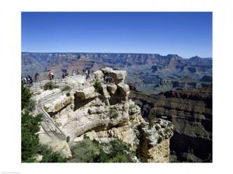High angle view of tourists at an observation point, Grand Canyon National Park, Arizona, USA | Obraz na stenu