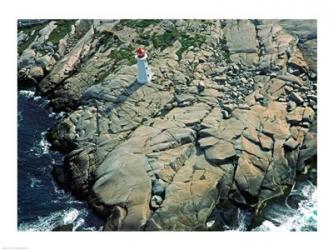 Aerial view of a lighthouse at the coast, Peggy's Cove, Nova Scotia, Canada | Obraz na stenu