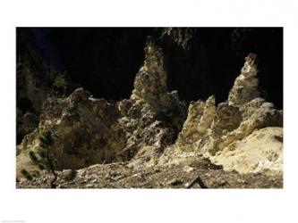 Rock formations at a canyon, Grand Canyon of the Yellowstone, Yellowstone River, Yellowstone National Park, Wyoming, USA | Obraz na stenu