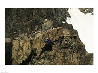 High angle view of a person mountain climbing, Ansel Adams Wilderness, California, USA | Obraz na stenu