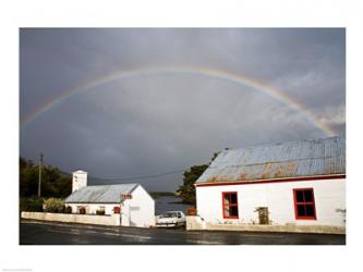 Rainbow over a cottage, Cloonee Lakes, County Kerry, Munster Province, Ireland | Obraz na stenu
