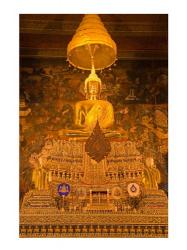 Buddha in a temple, Wat Pho, Rattanakosin District, Bangkok, Thailand | Obraz na stenu