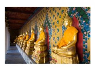 Statues of Buddha in a row, Wat Arun, Bangkok, Thailand | Obraz na stenu