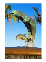 Dolphin Fountain on Stearns Wharf, Santa Barbara Harbor, California, USA | Obraz na stenu