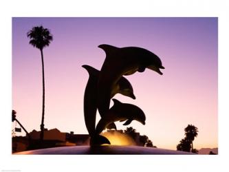 Dolphin Fountain on Stearns Wharf, Santa Barbara Harbor, California, USA | Obraz na stenu