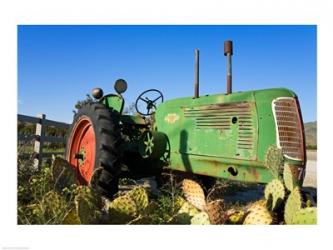 Abandoned tractor in a field, Temecula, Wine Country, California, USA | Obraz na stenu