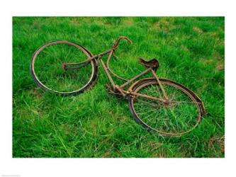 High angle view of an old bicycle | Obraz na stenu