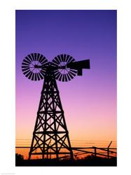 Silhouette of a windmill, American Wind Power Center, Lubbock, Texas, USA | Obraz na stenu