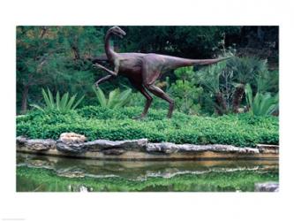 Statue of Ornithomimus Dinosaur in a park, Zilker Park, Austin, Texas, USA | Obraz na stenu