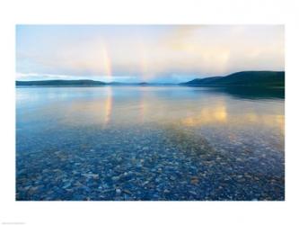 Reflection of a rainbow in a lake, Lake Khovsgol, Sayan Mountains, Russian-Mongolian border | Obraz na stenu
