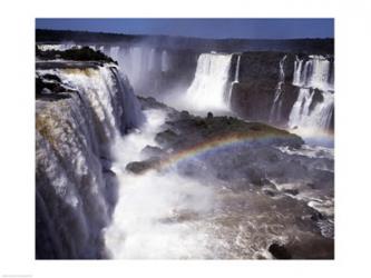 Rainbow over a waterfall, Devil's Throat, Iguacu Falls, Iguacu River, Parana, Brazil | Obraz na stenu