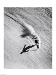 High angle view of a man skiing downhill | Obraz na stenu