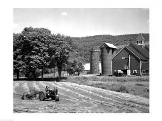 Tractor Raking a Field, East Ryegate, Vermont, USA | Obraz na stenu