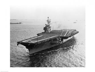 High angle view of an aircraft carrier in the sea, USS Forrestal (CVA-59) | Obraz na stenu