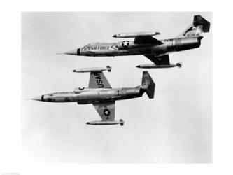 Two fighter planes in flight, F-104C Starfighter, Tactical Air Command, 831st Air Division, George Air Force Base | Obraz na stenu
