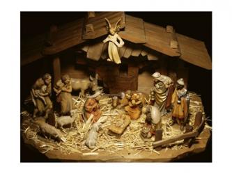 Close-up of figurines depicting a nativity scene | Obraz na stenu