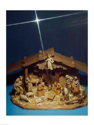 Close-up of figurines depicting a nativity scene | Obraz na stenu