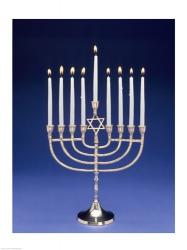 Close-up of a menorah with a Star of David | Obraz na stenu