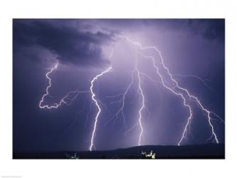 Lightning bolts striking the earth | Obraz na stenu