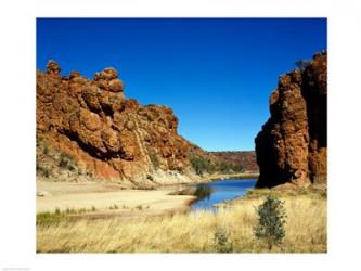 Lake surrounded by rocks, Glen Helen Gorge, Northern Territory, Australia | Obraz na stenu